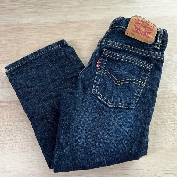 Levi's 505 Kid’s Size 4T Dark Wash Denim Straight Jeans - Picture 1 of 11